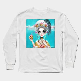 Marie Antoinette and the pink cupcakes Long Sleeve T-Shirt